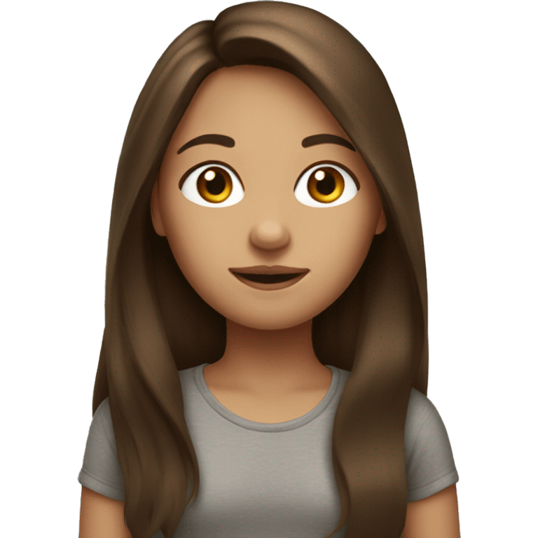 Long brown hair girl emoji