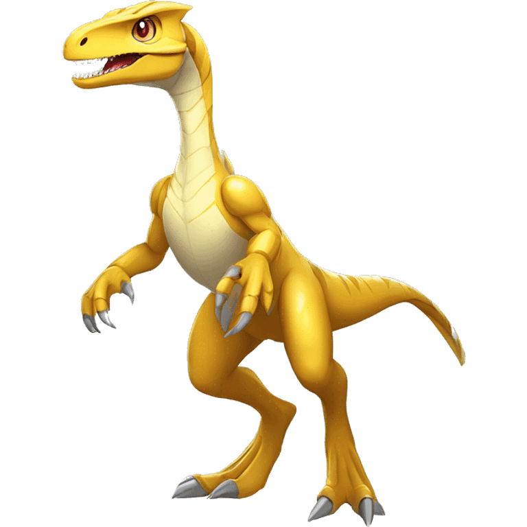 Futuristic Shiny Velociraptor-Fakémon-Pokémon Full Body emoji