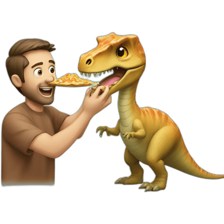 crazy man eating perogis on a dinosaur emoji