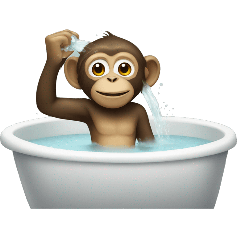 Monkey taking bath emoji