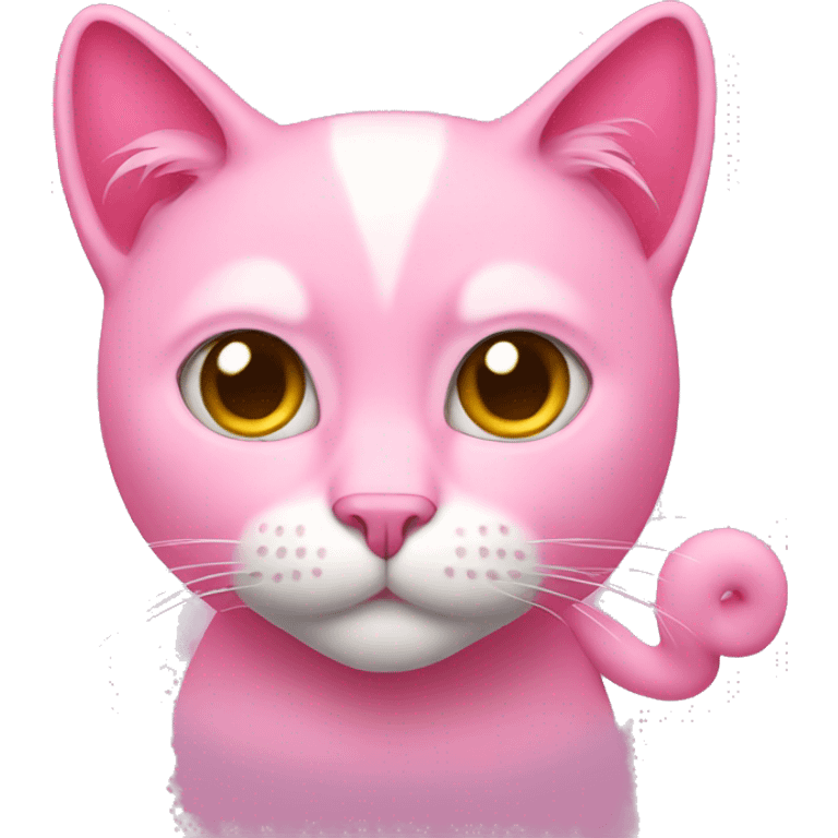 pink cat with a heart emoji