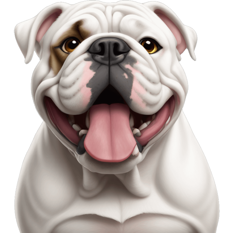 white English bulldog tilted his head questioningly emoji