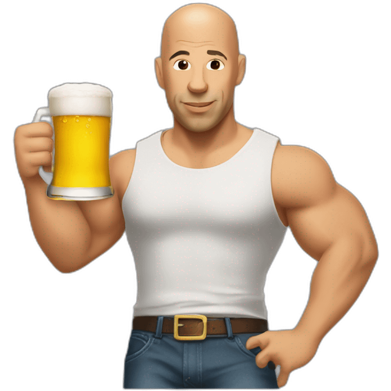 Vin Diesel driking a beer emoji