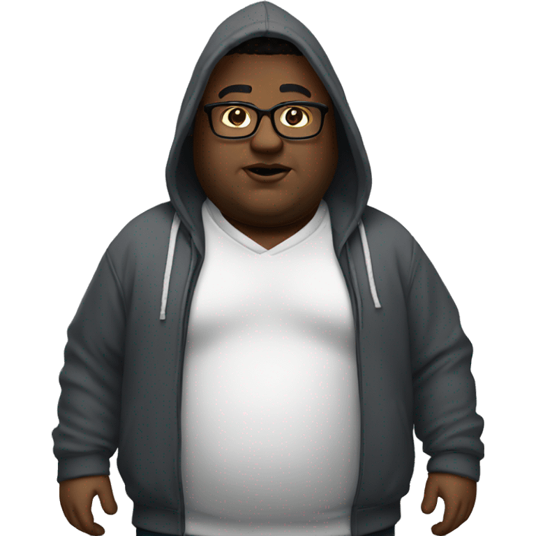 Fat guy with glasses and hoodie emoji