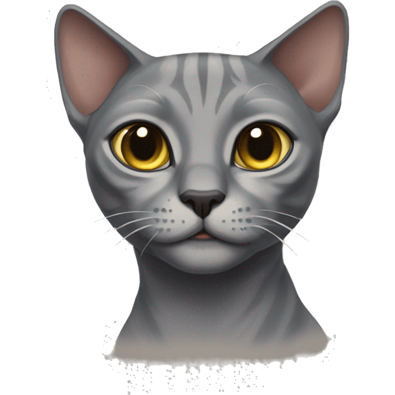 Grey cat of sphinx full-grown emoji