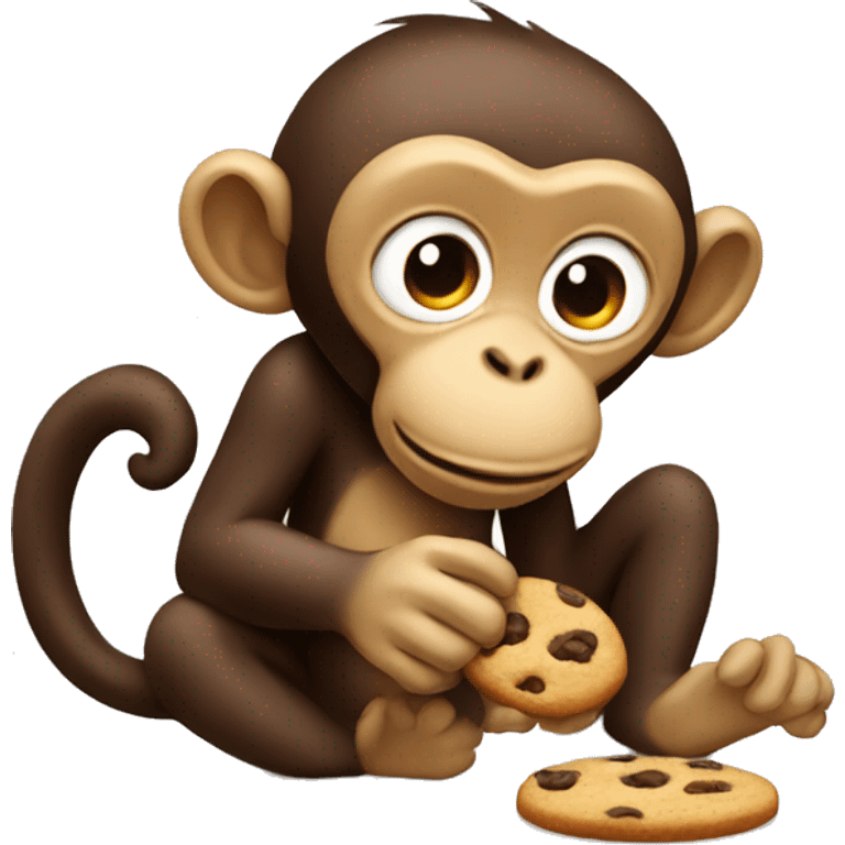 monkey eating a cookie emoji