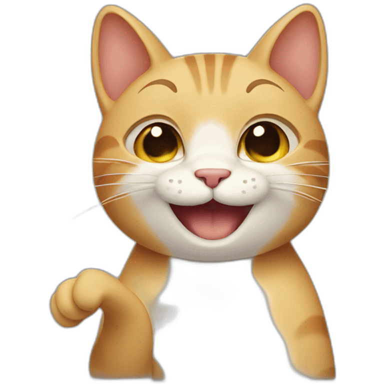 Cat smiling with tears and thumbs up emoji