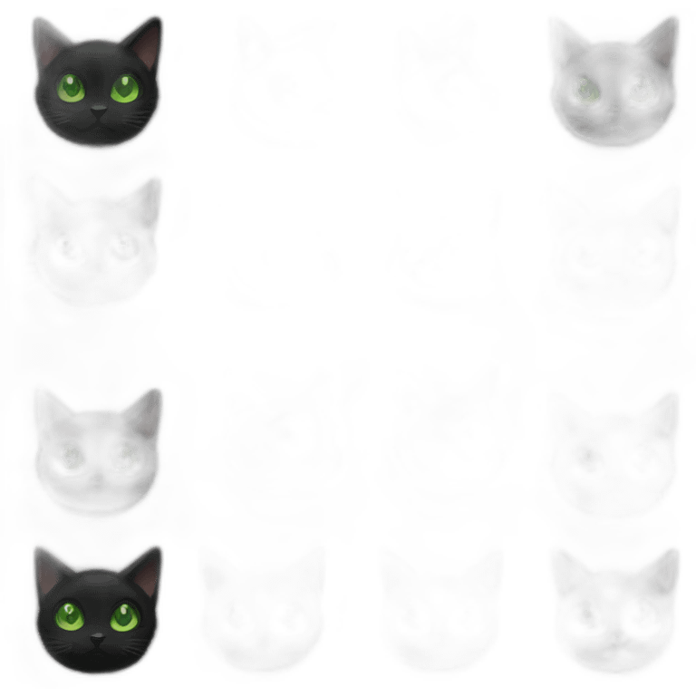 Black cat green eyes long wars emoji