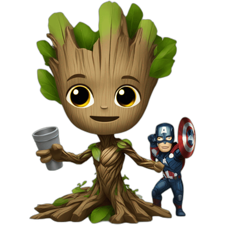 Groot with avengers  emoji