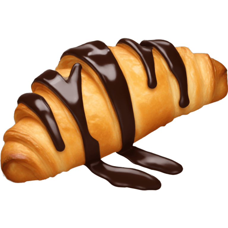 Chocolate drizzle Croissant emoji