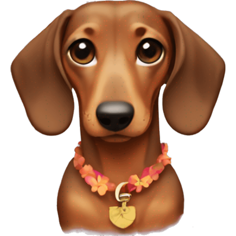 Dachshund wearing Hawaii Shirt  emoji