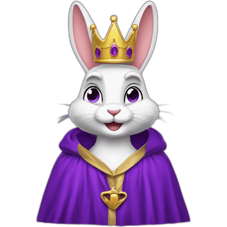 bugs bunny with crown and purple robe emoji