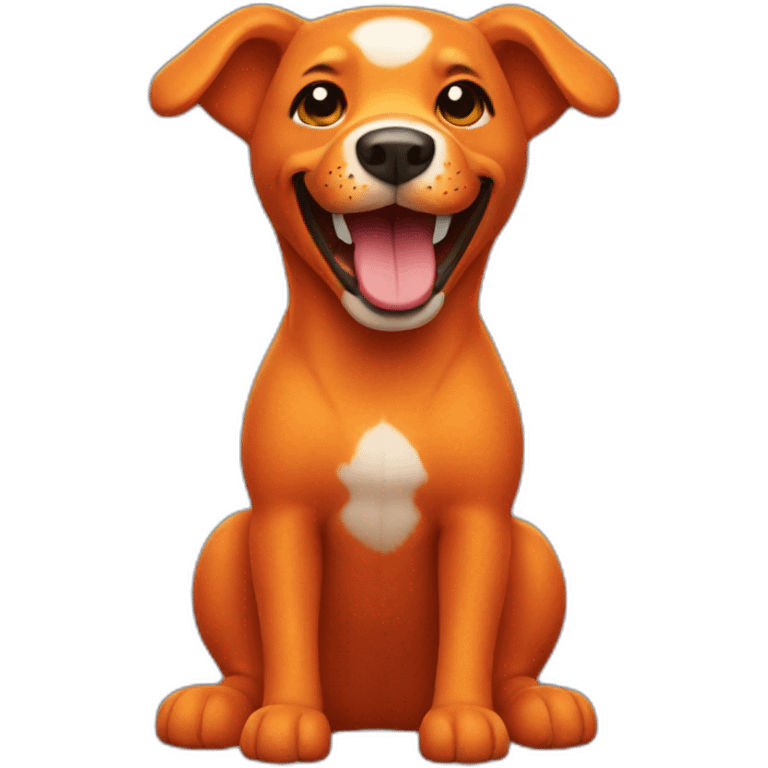 orange dog doll with big smile emoji