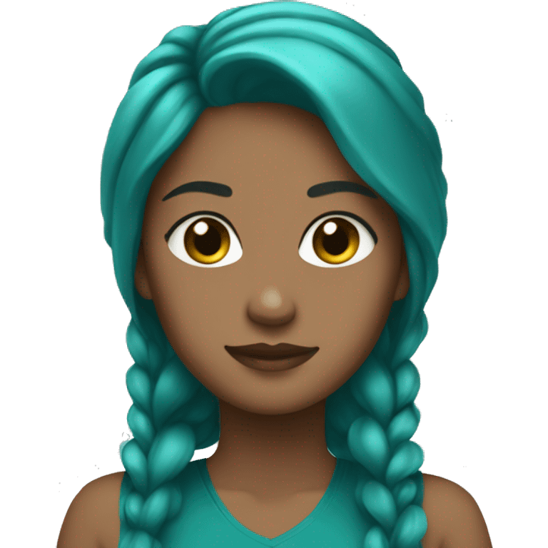 girl wearing teal queens dreen  emoji