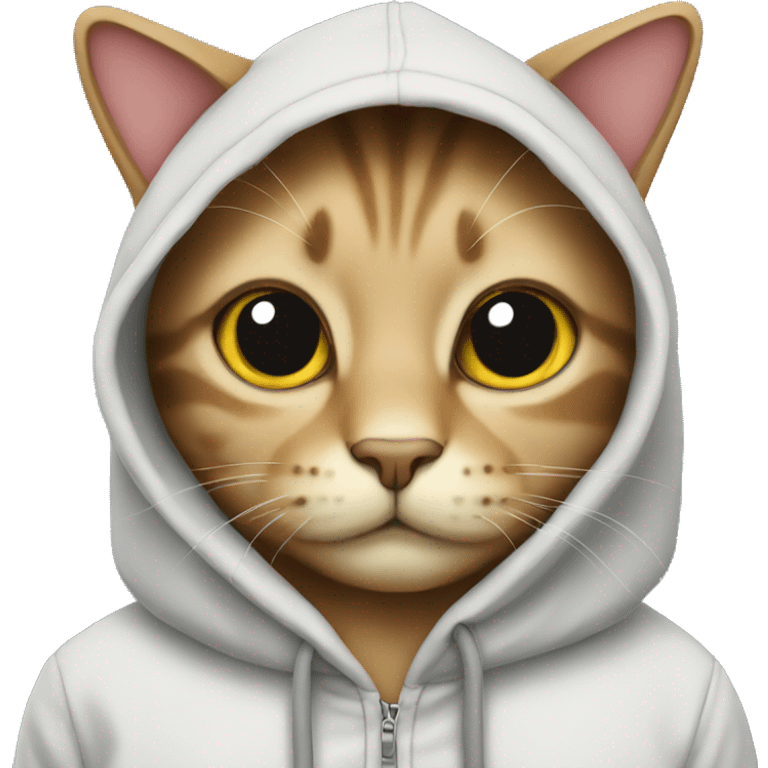 Cat wearing a hoodie emoji