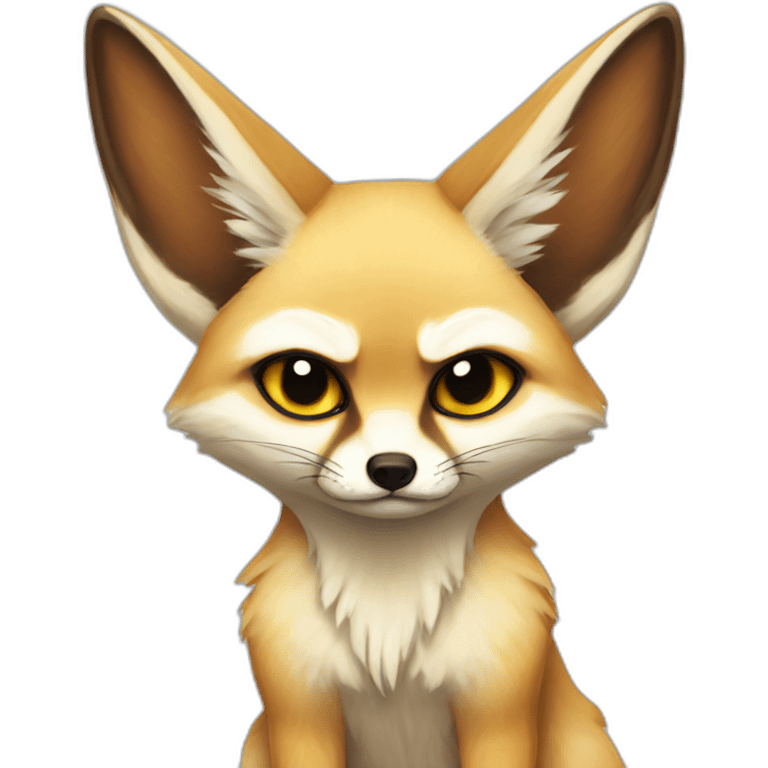 grumpy fennec fox emoji