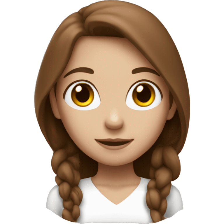 white colour heart with girl with brown hair emoji