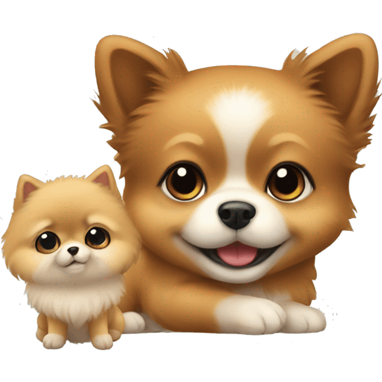 Baby and Pomeranian  emoji