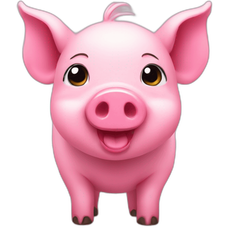 generate cute pink pig emoji