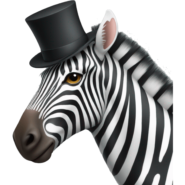 Zebra wearing a top hat emoji