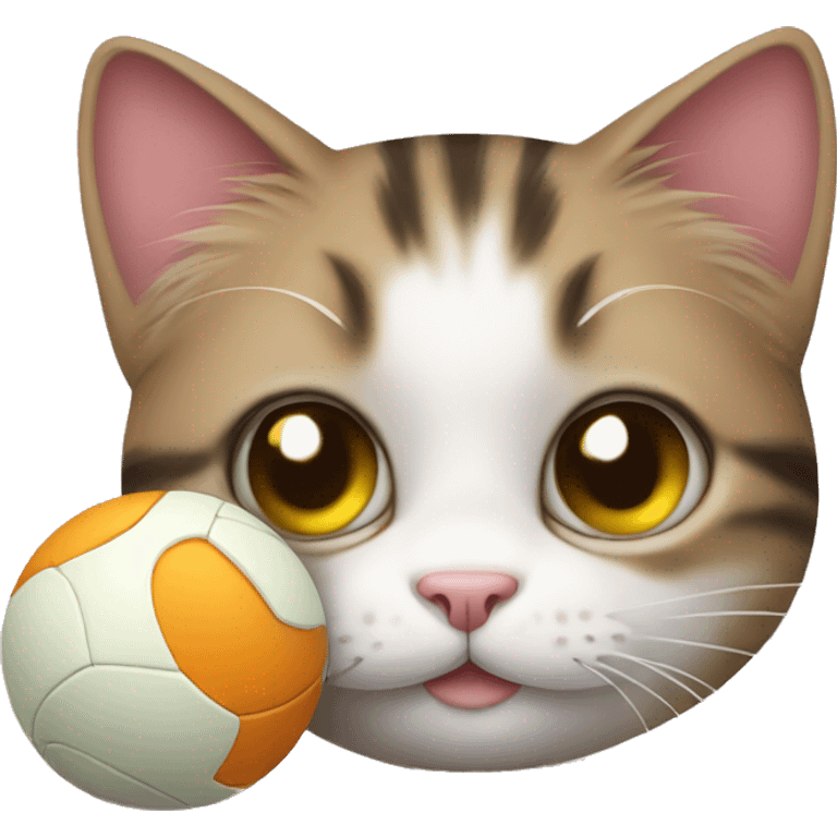 cute cat and ball emoji