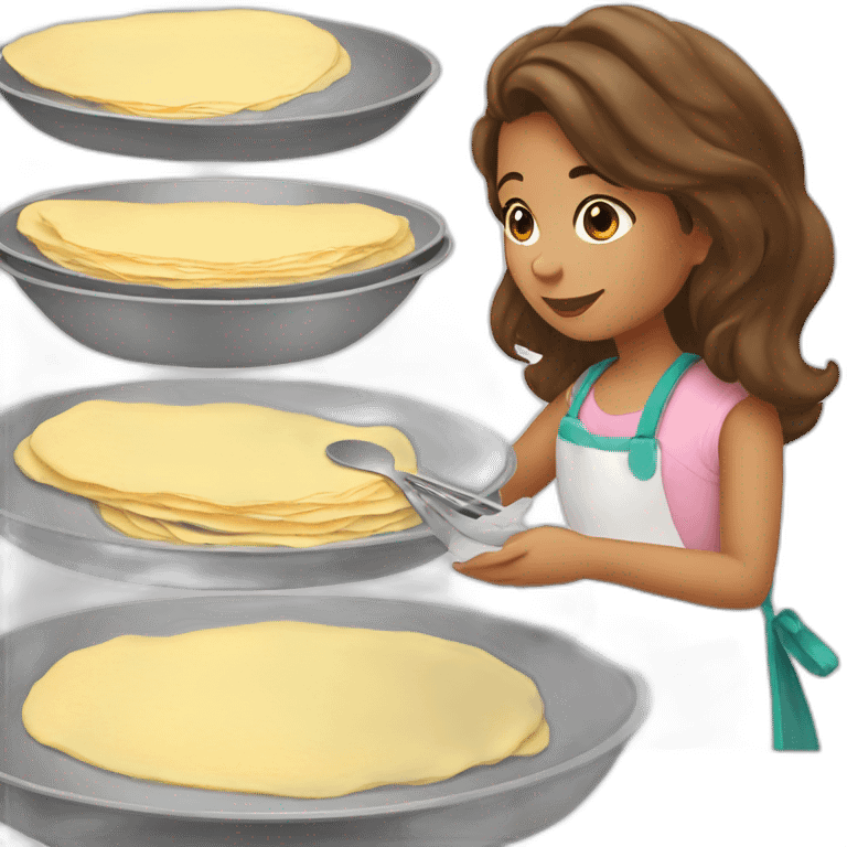 britany girl making crepes emoji