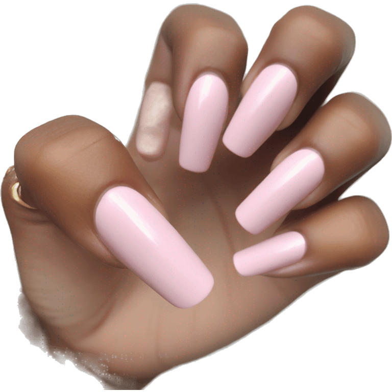 cute pastel pink long nails on hand emoji