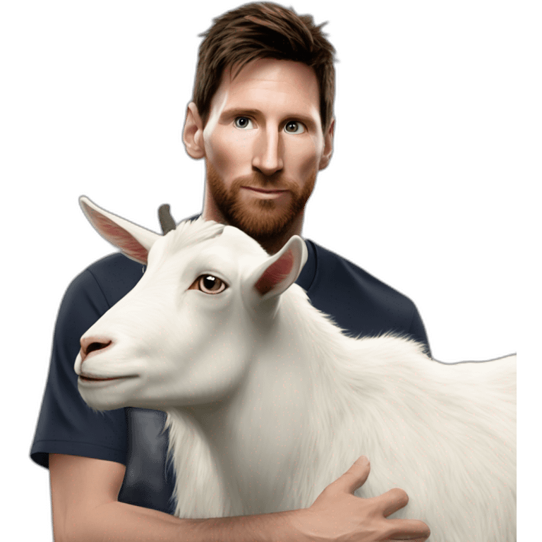 Messi qui caresse un goat emoji