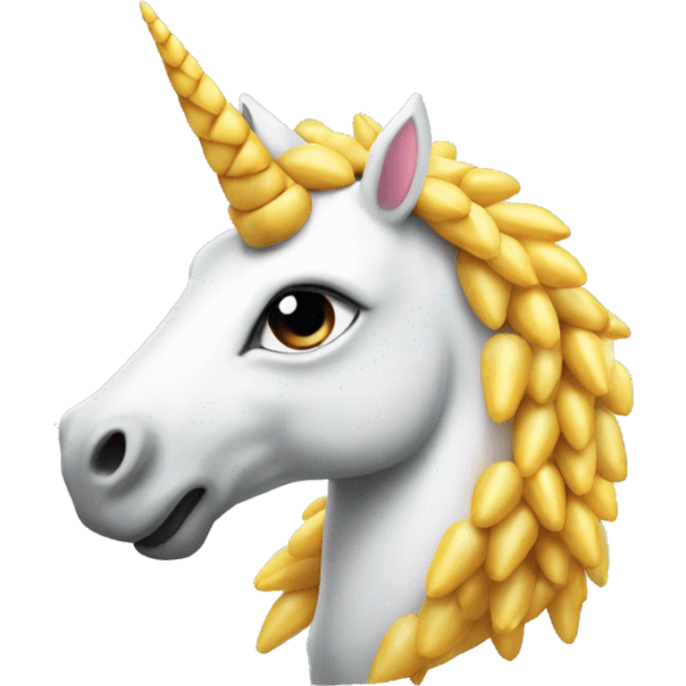 Unicorn with one horn that is made from corn emoji