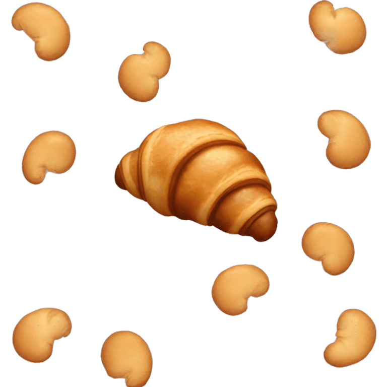 Croissant with chocolate emoji