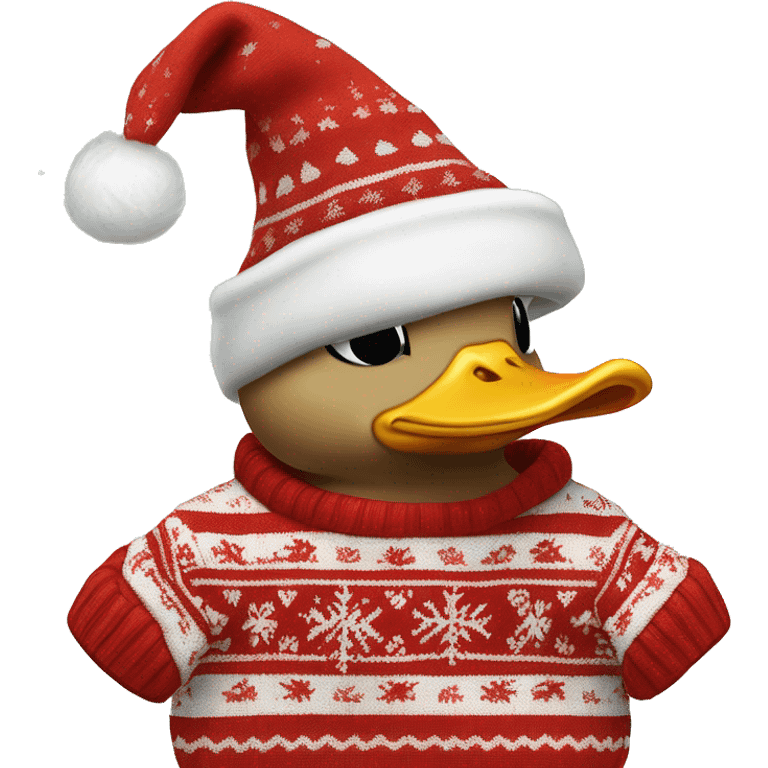 Duckling with Christmas sweater ￼￼ emoji