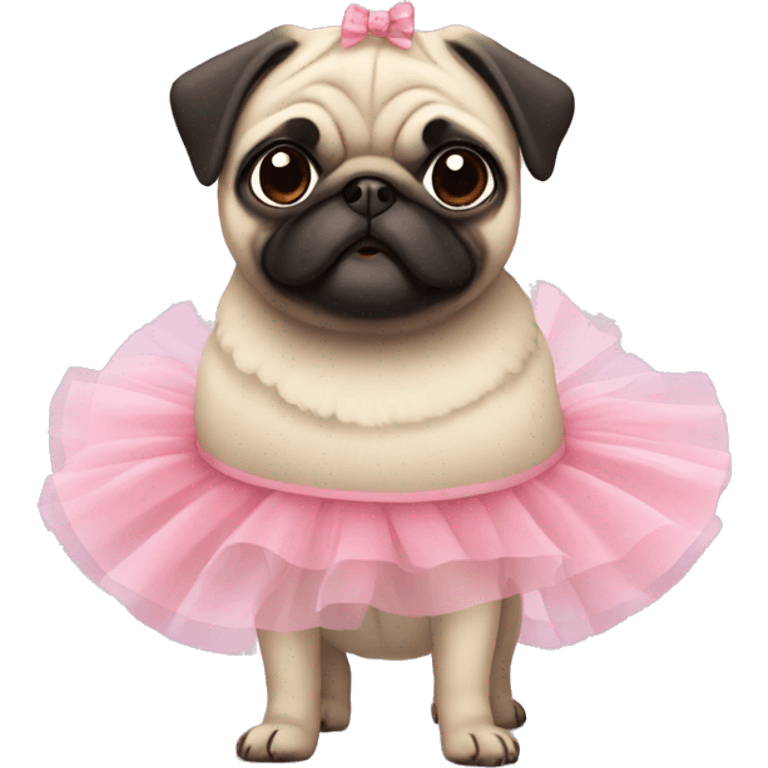 Fun pug wearing tutu emoji