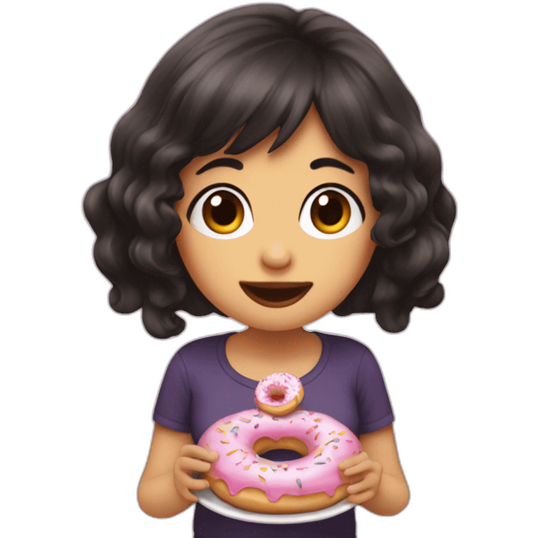 Indila eat donuts emoji