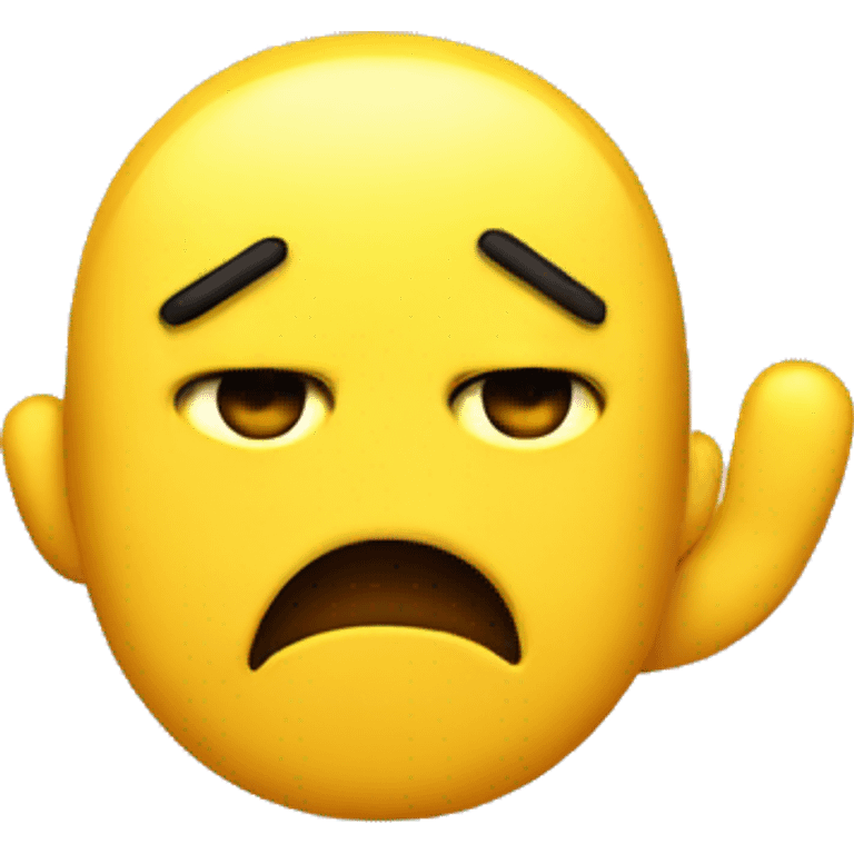 Yellow Annoyed emoji with stop hand emoji