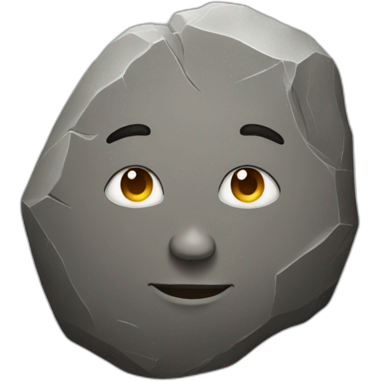 Rock with human face emoji