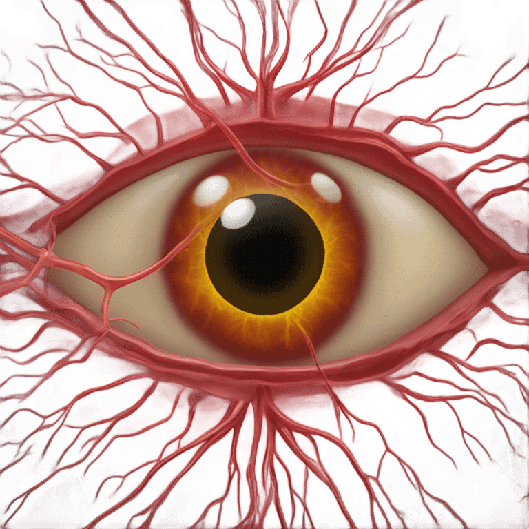 Retina blood vessels with optic nerve emoji