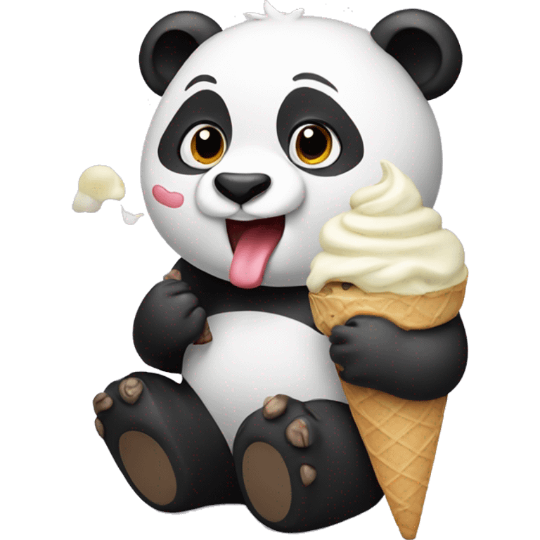 Panda eating ice cream emoji