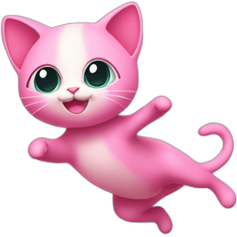 pink mew levitating emoji