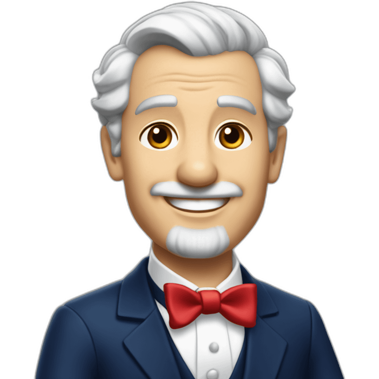 jenkins-a-gray-haired-balding-butler-wearning-navy-blue-dinner-jacket-with-red-bow-tie-smiling-without-glasses emoji