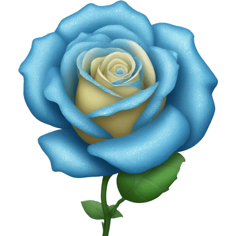 Glittery blue rose flower emoji