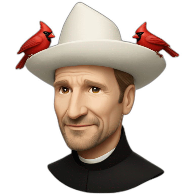 ralph fiennes cardinal religious hat emoji