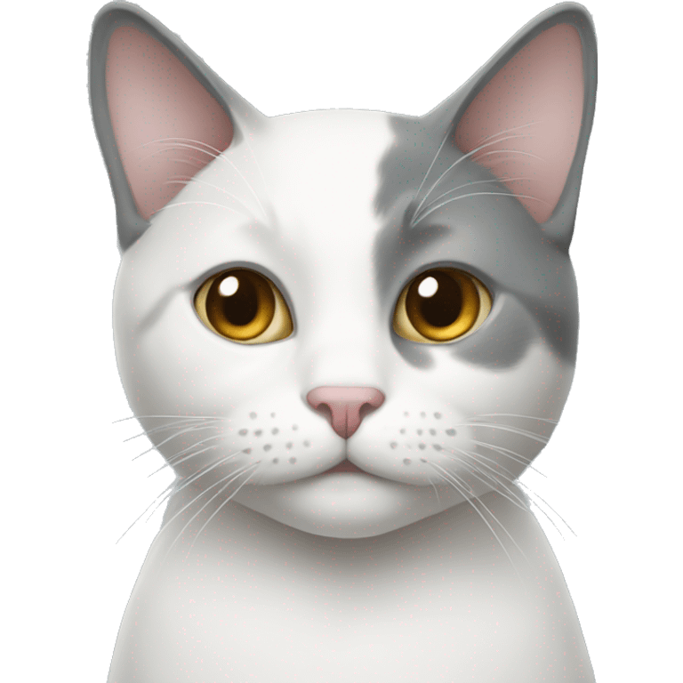 Grey and white cat emoji