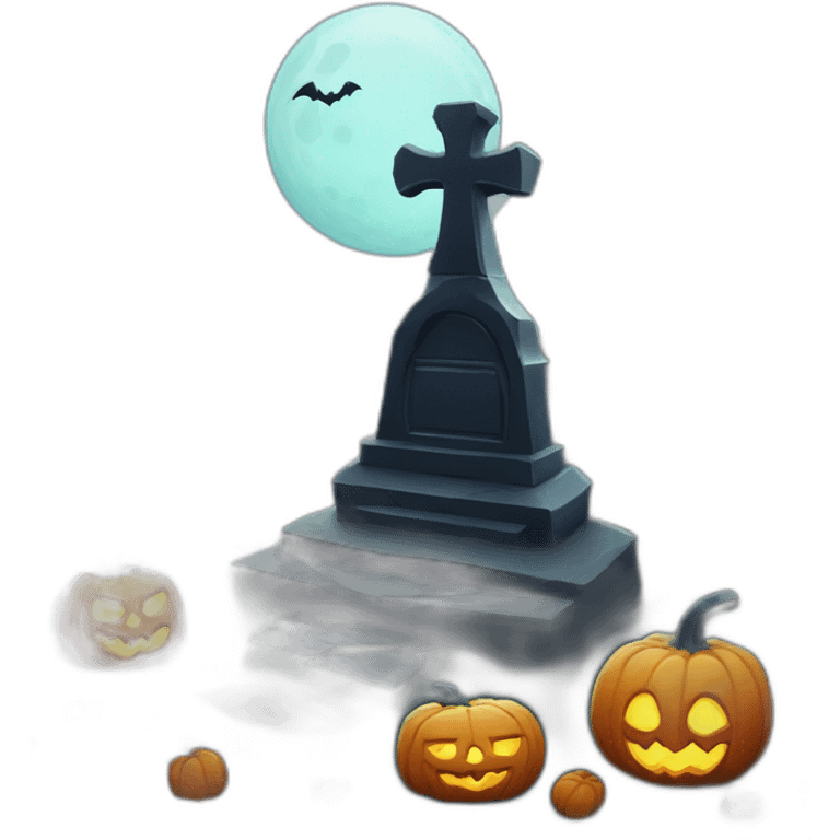 cute halloween graveyard emoji