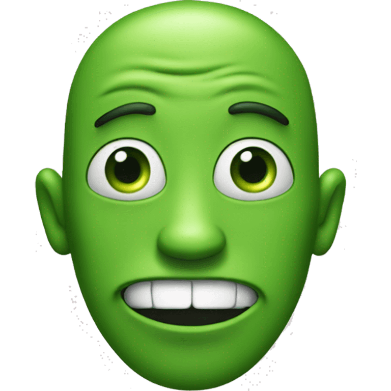 funny green face emoji