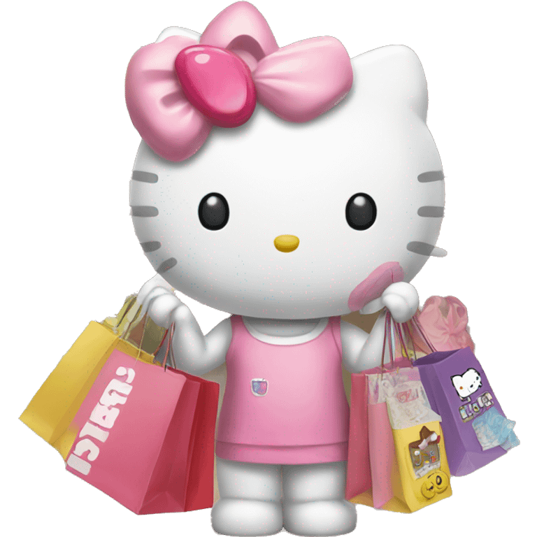 Hello kitty with shopping  emoji