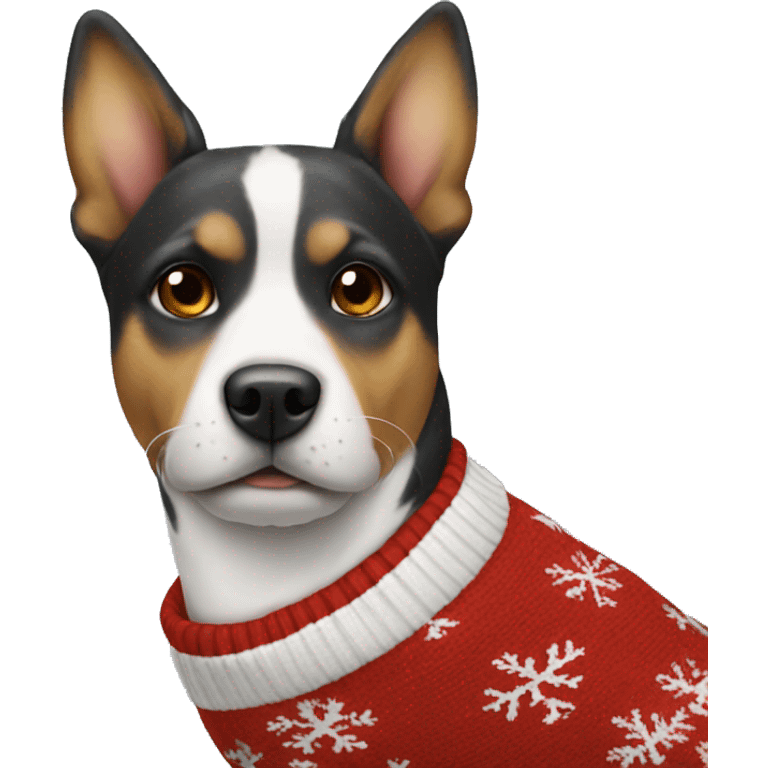 Dog with Christmas sweater emoji