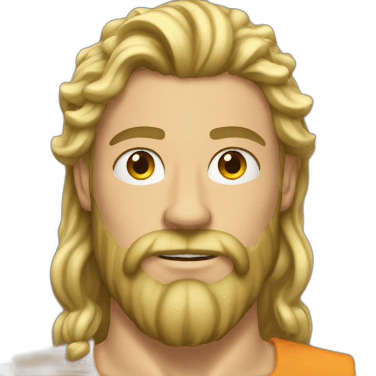 a muscular blond man with long beard emoji