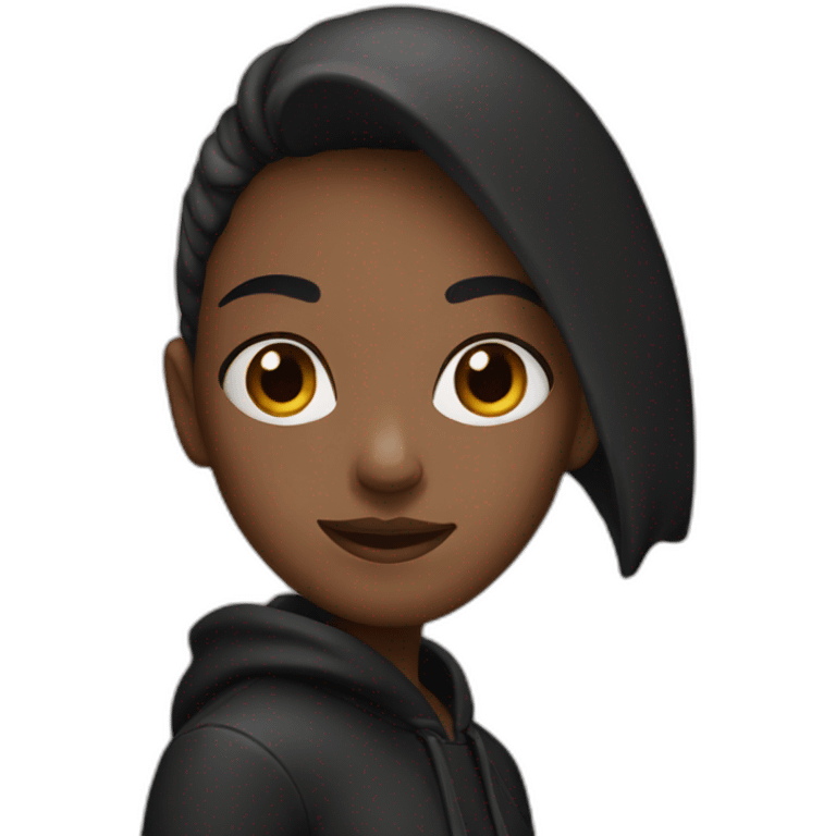 Girl with black hoodie  emoji