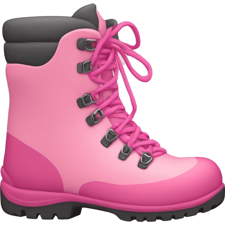 Pink hiking boots with shoe laces emoji