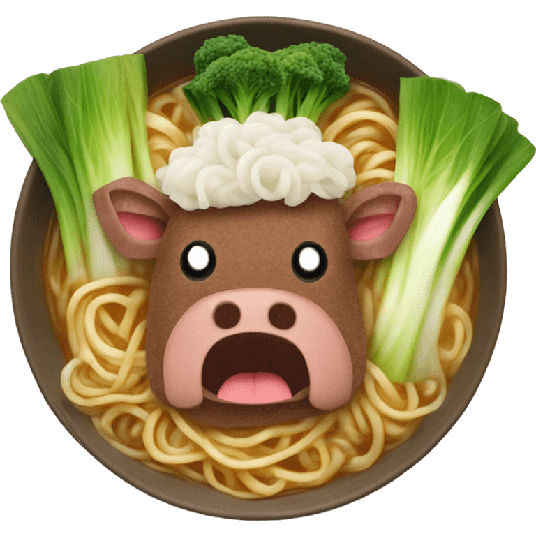 beef noodles with bok choy emoji